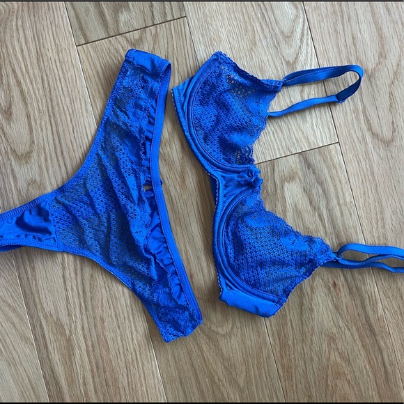 timpa Other - Blue sexy sheer bra & panty set